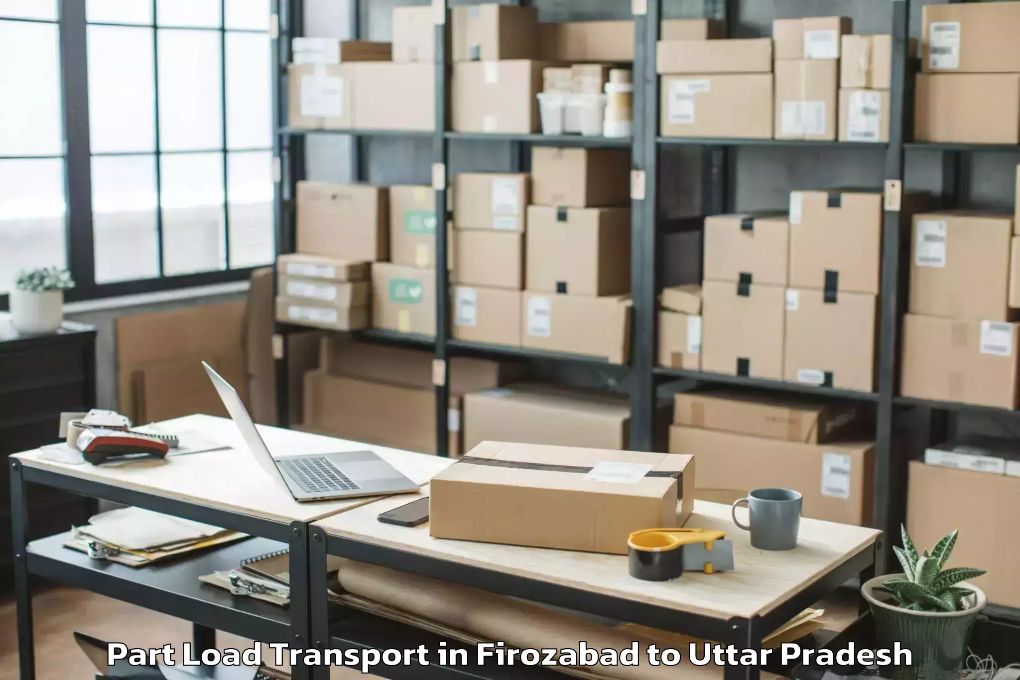 Top Firozabad to Bilsi Part Load Transport Available